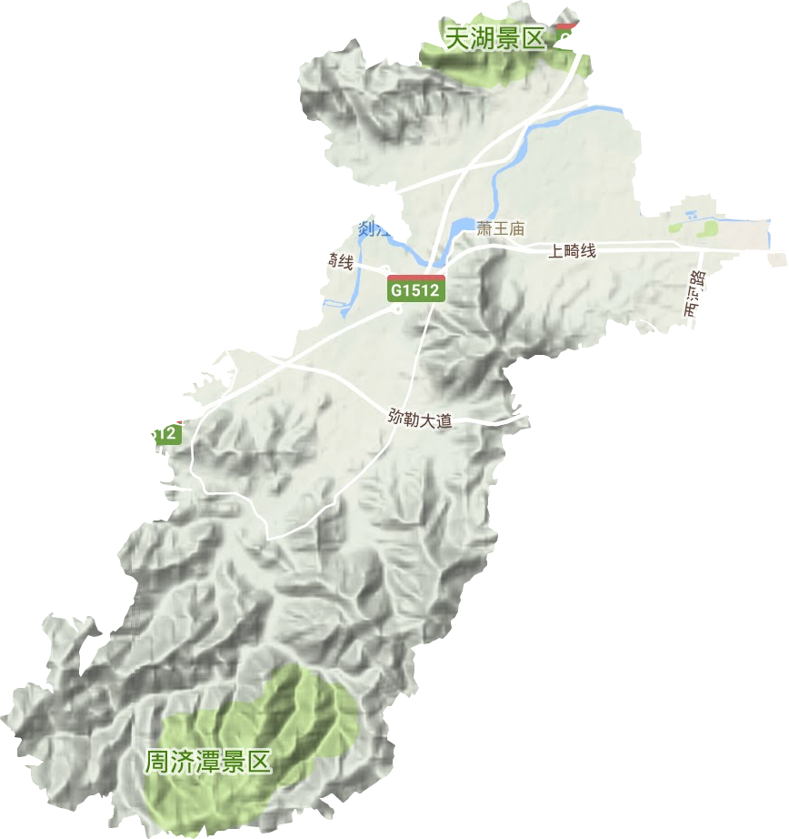 萧王庙街道地形地图
