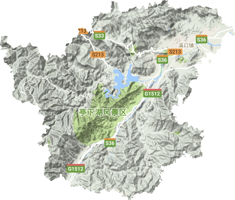 溪口镇地形地图