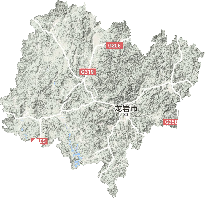 龙岩市地形地图
