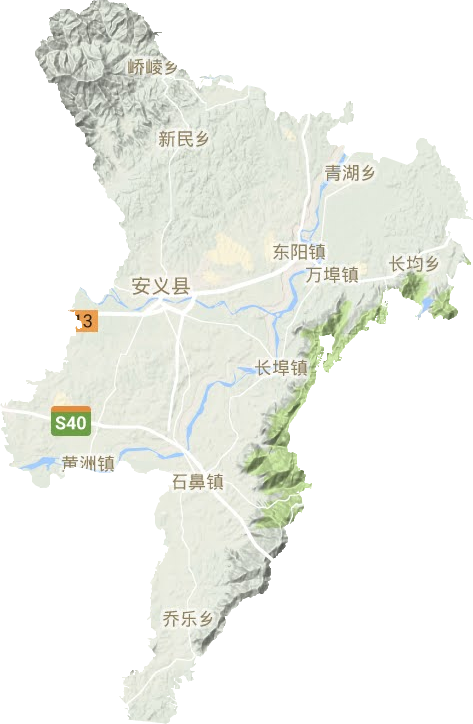 安义县地形地图