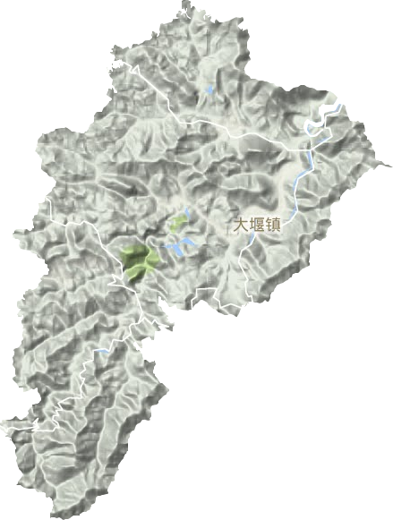大堰镇地形地图