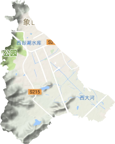 丹西街道地形地图