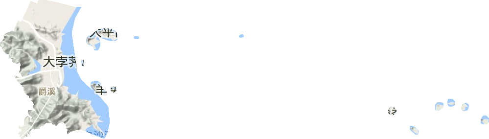 爵溪街道地形地图
