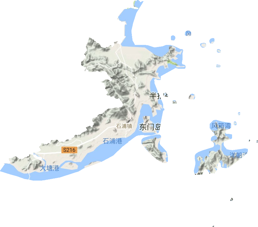 石浦镇地形地图