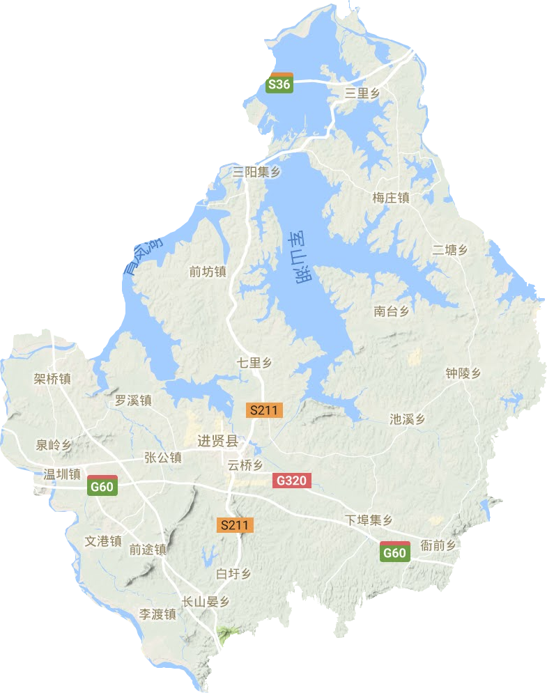 进贤县地形地图