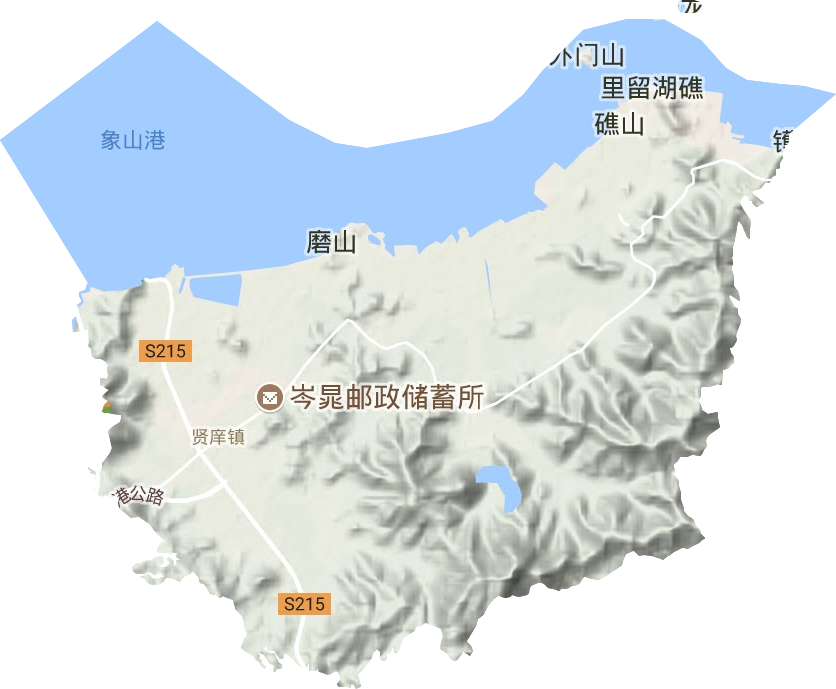 贤庠镇地形地图