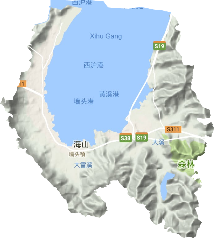 墙头镇地形地图