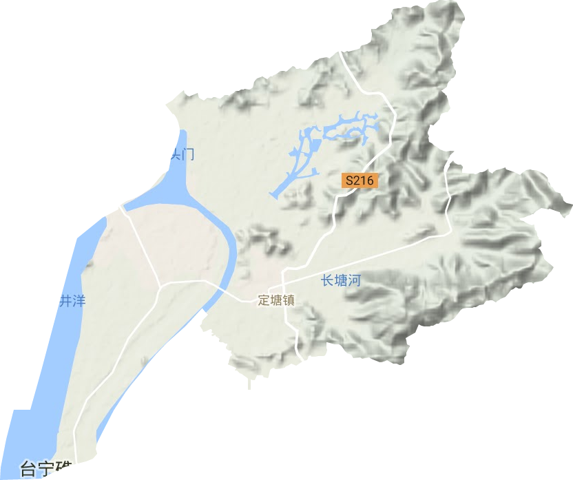 定塘镇地形地图