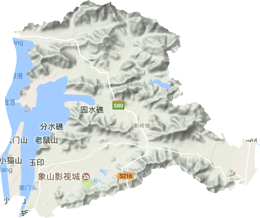 新桥镇地形地图