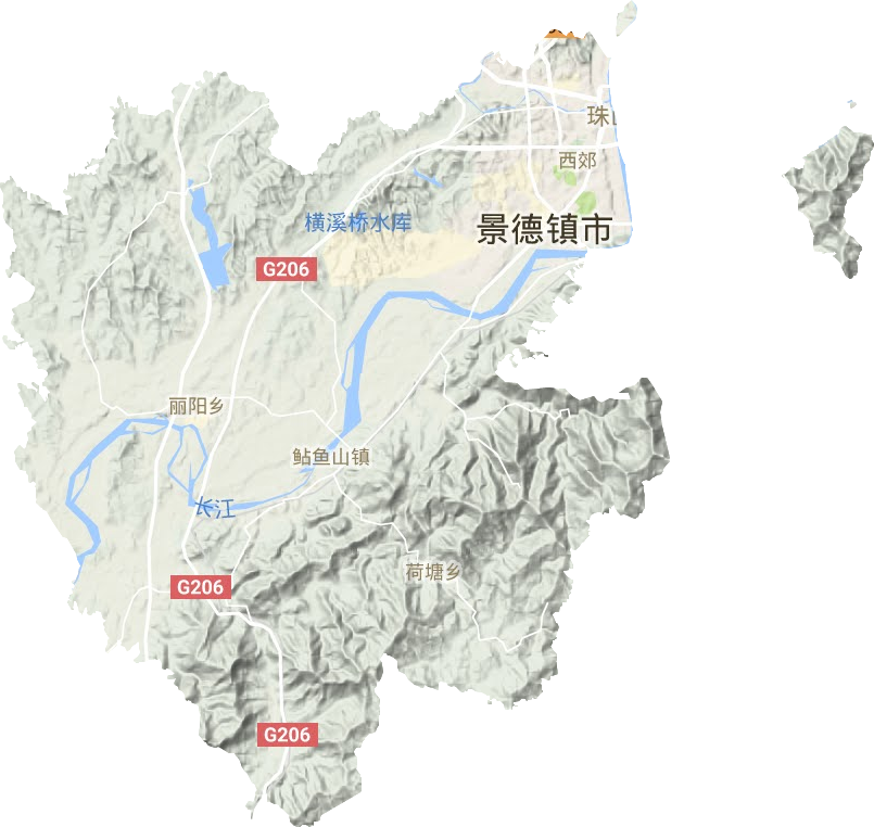 昌江区地形地图