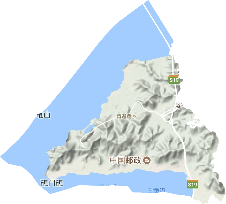 黄避岙乡地形地图
