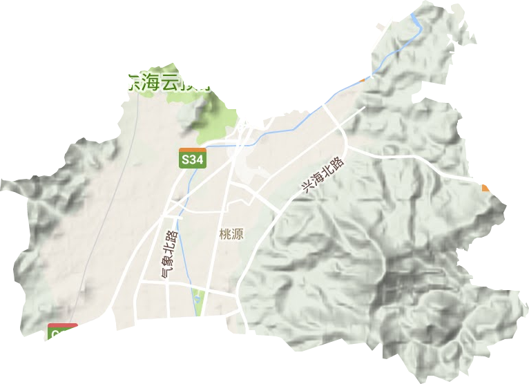 桃源街道地形地图