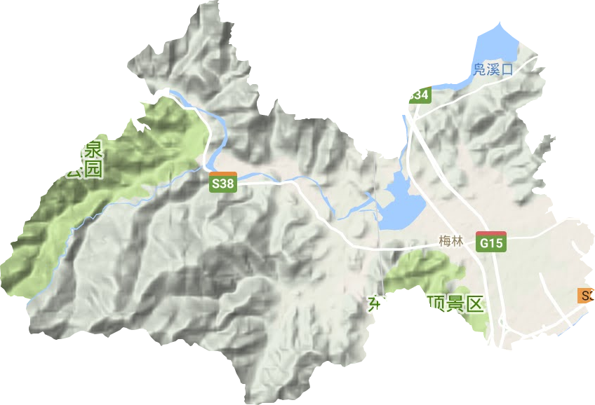 梅林街道地形地图