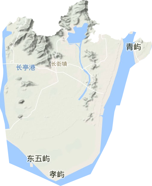 长街镇地形地图