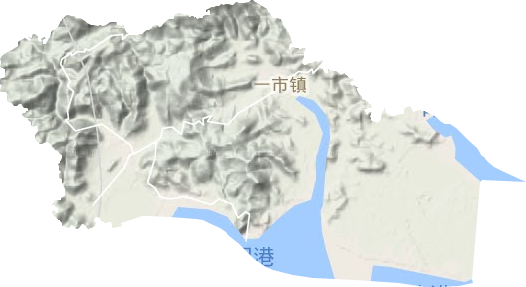 一市镇地形地图
