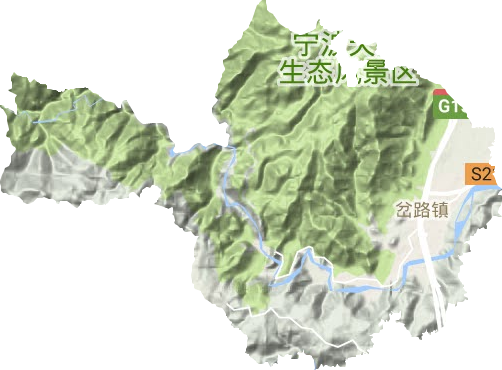 岔路镇地形地图