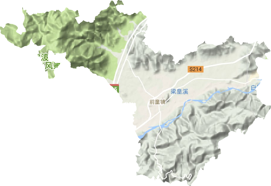 前童镇地形地图