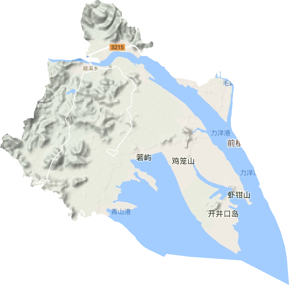 越溪乡地形地图