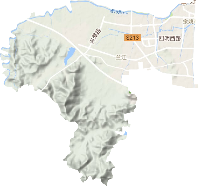兰江街道地形地图