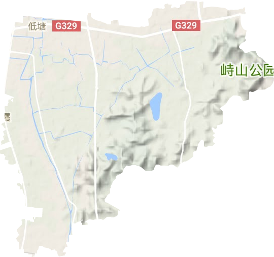 低塘街道地形地图