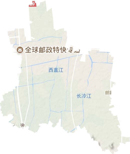 朗霞街道地形地图