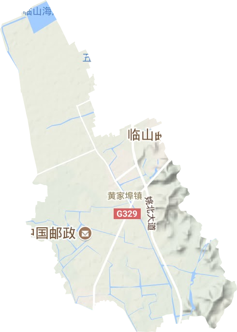 黄家埠镇地形地图
