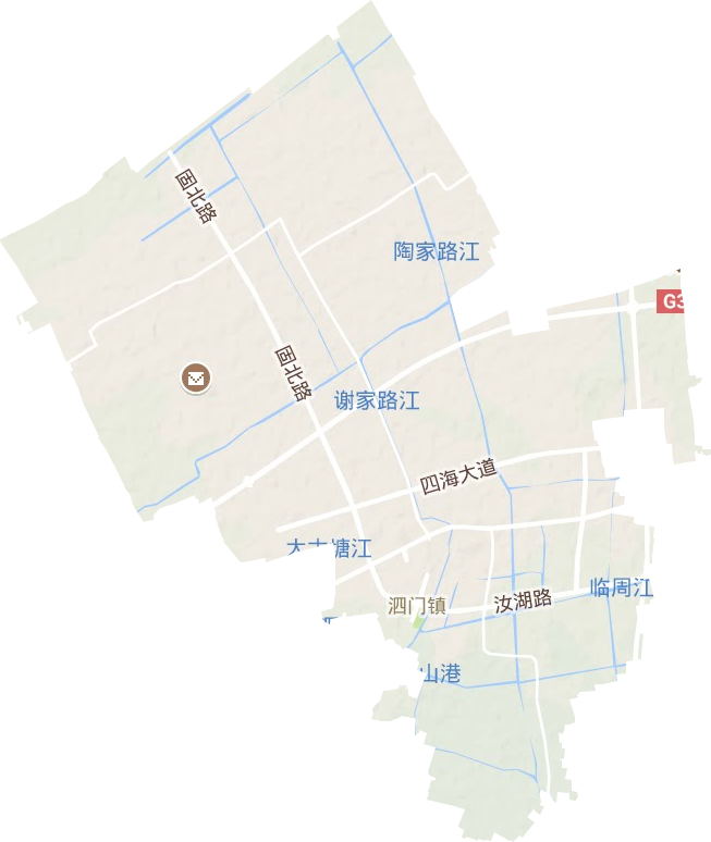 泗门镇地形地图