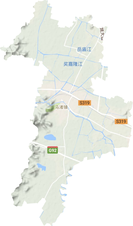 马渚镇地形地图