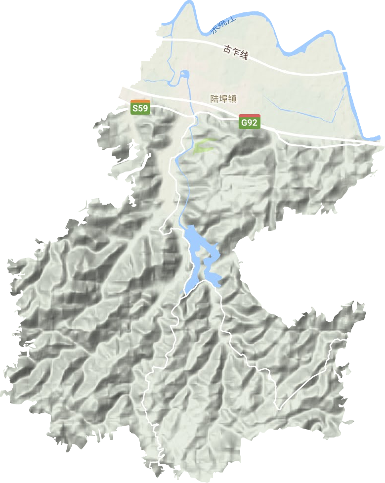 陆埠镇地形地图