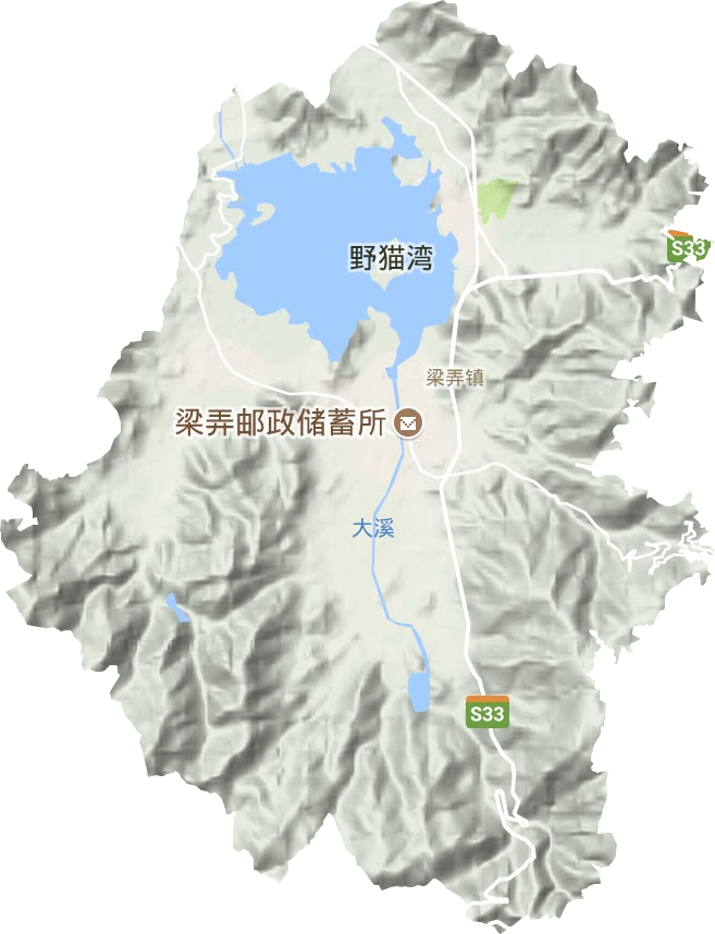 梁弄镇地形地图