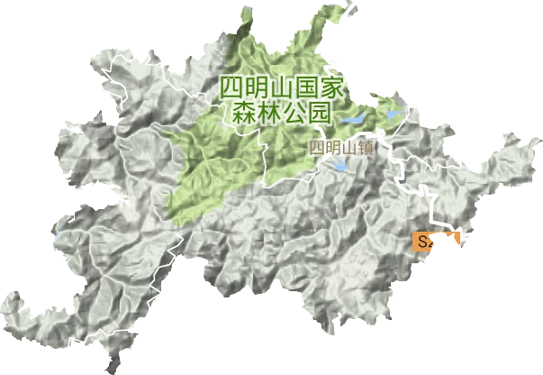 四明山镇地形地图