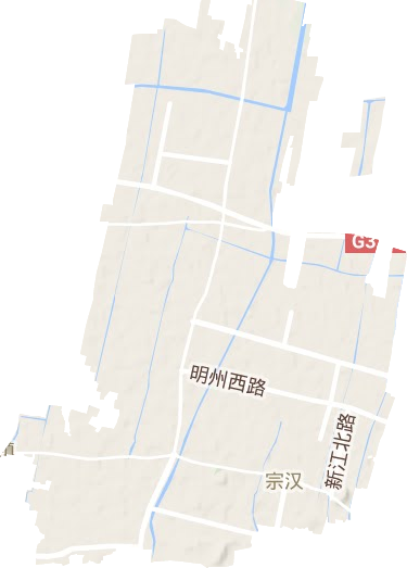 宗汉街道地形地图