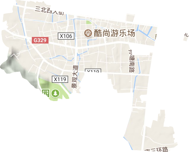 浒山街道地形地图