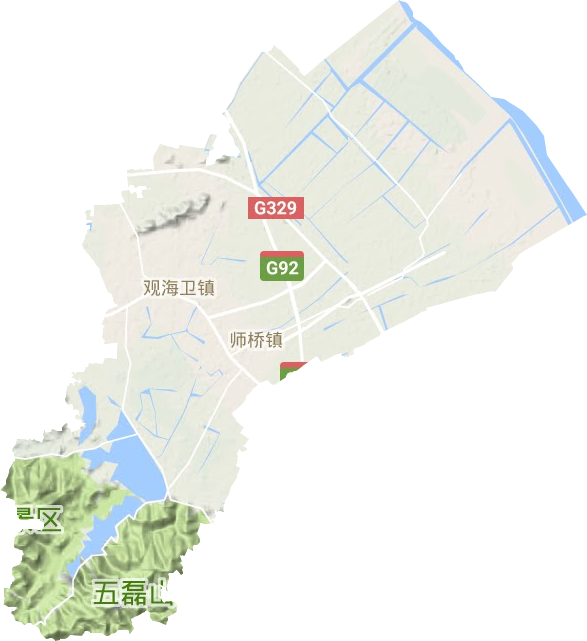 观海卫镇地形地图