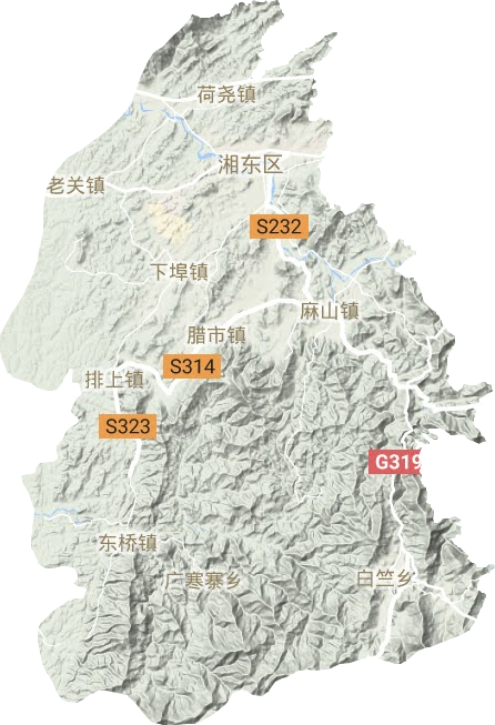湘东区地形地图