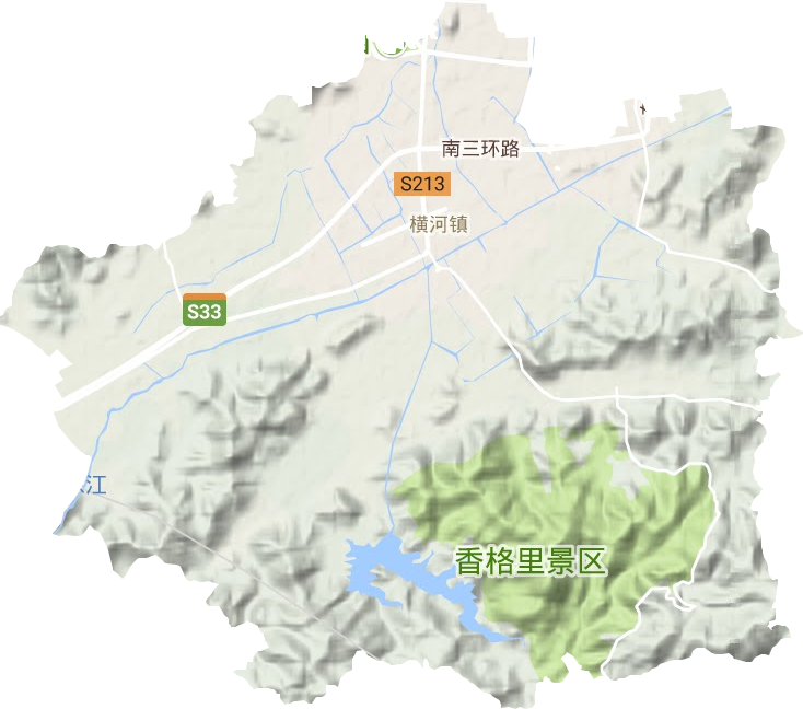 横河镇地形地图