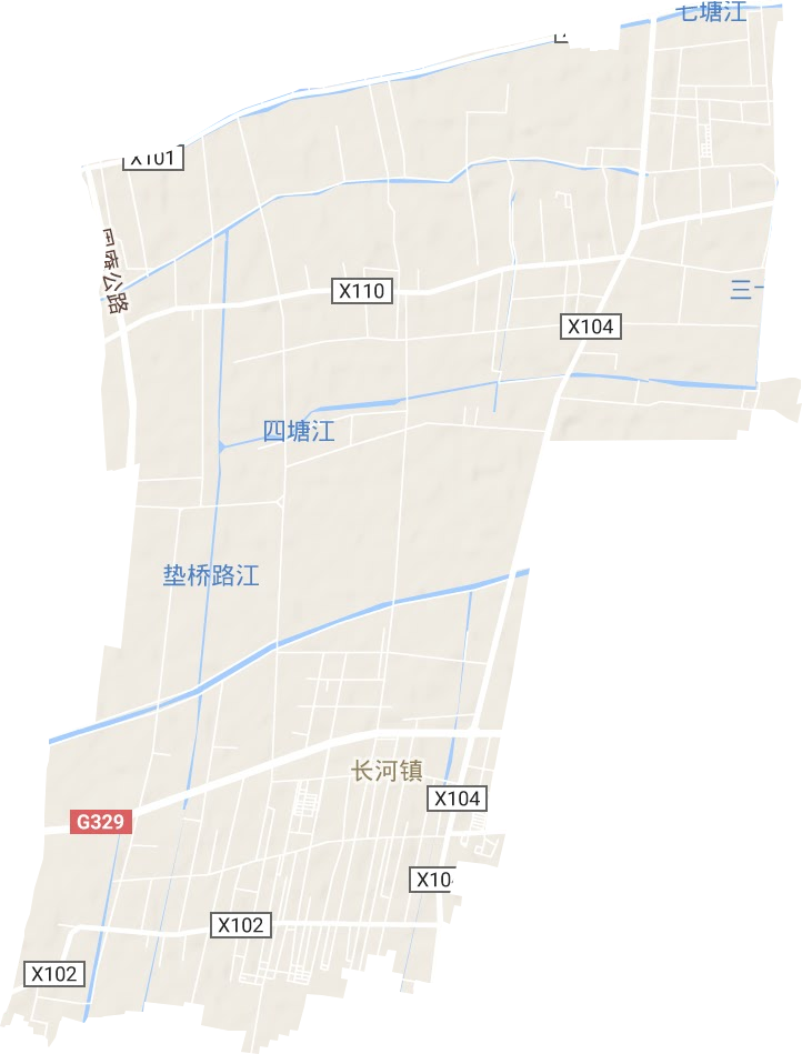 长河镇地形地图
