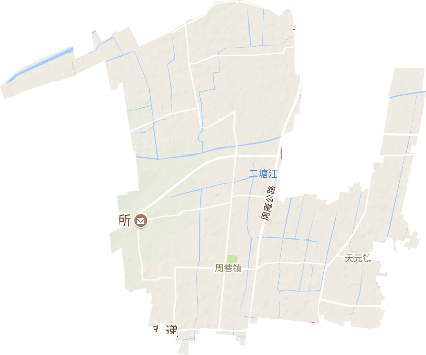 周巷镇地形地图