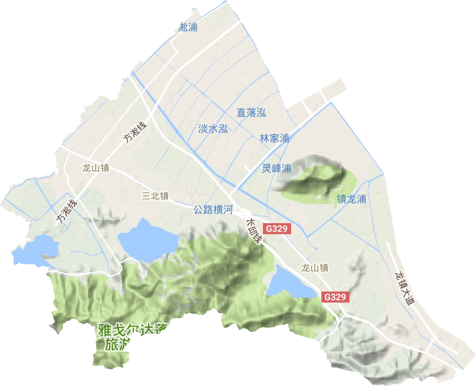 龙山镇地形地图