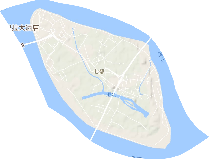 七都街道地形地图