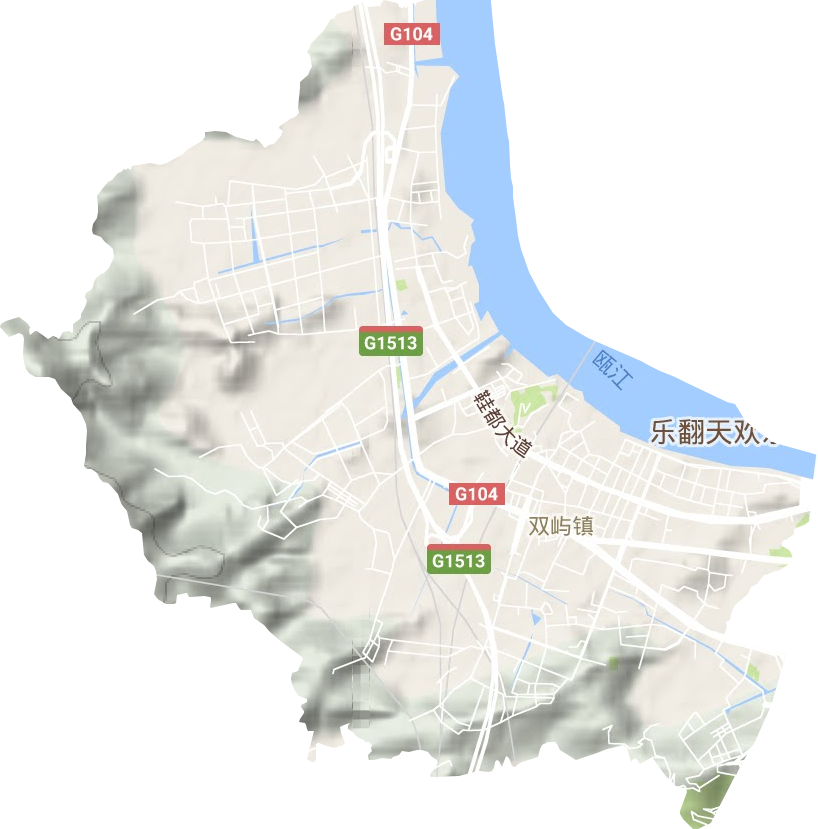 双屿街道地形地图