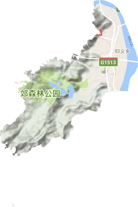仰义街道地形地图