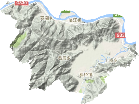 藤桥镇地形地图