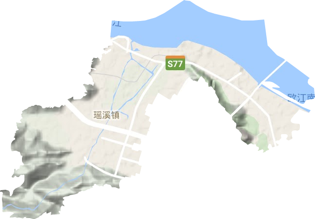 瑶溪街道地形地图