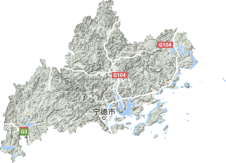 宁德市地形地图
