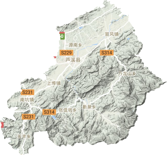 芦溪县地形地图