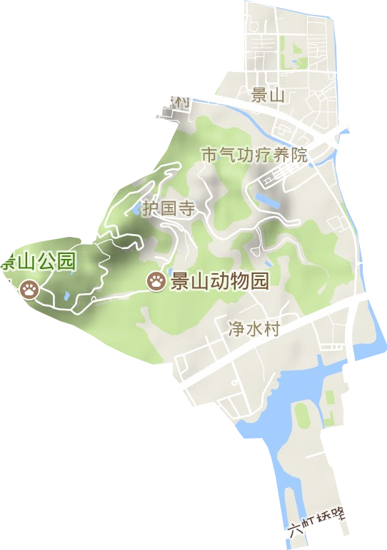 景山街道地形地图