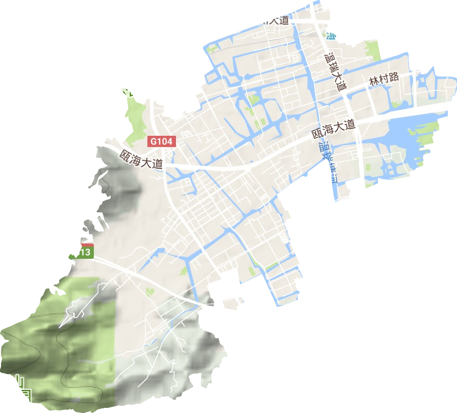 梧田街道地形地图