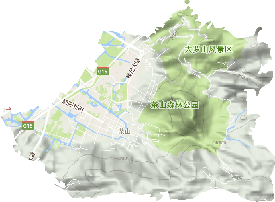 茶山街道地形地图