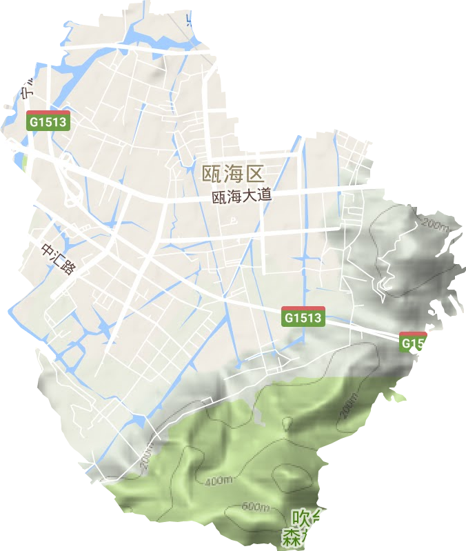 娄桥街道地形地图